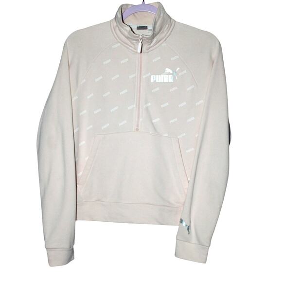 Puma Sweater Half Zip Light Pink Womans Small - Picture 1 of 6